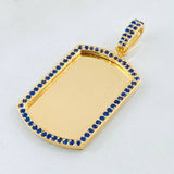 Dije Placa Rectangular 9.45gr / 1 3/4 in / Oro Amarillo 18K