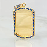 Dije Placa Rectangular 9.45gr / 1 3/4 in / Oro Amarillo 18K