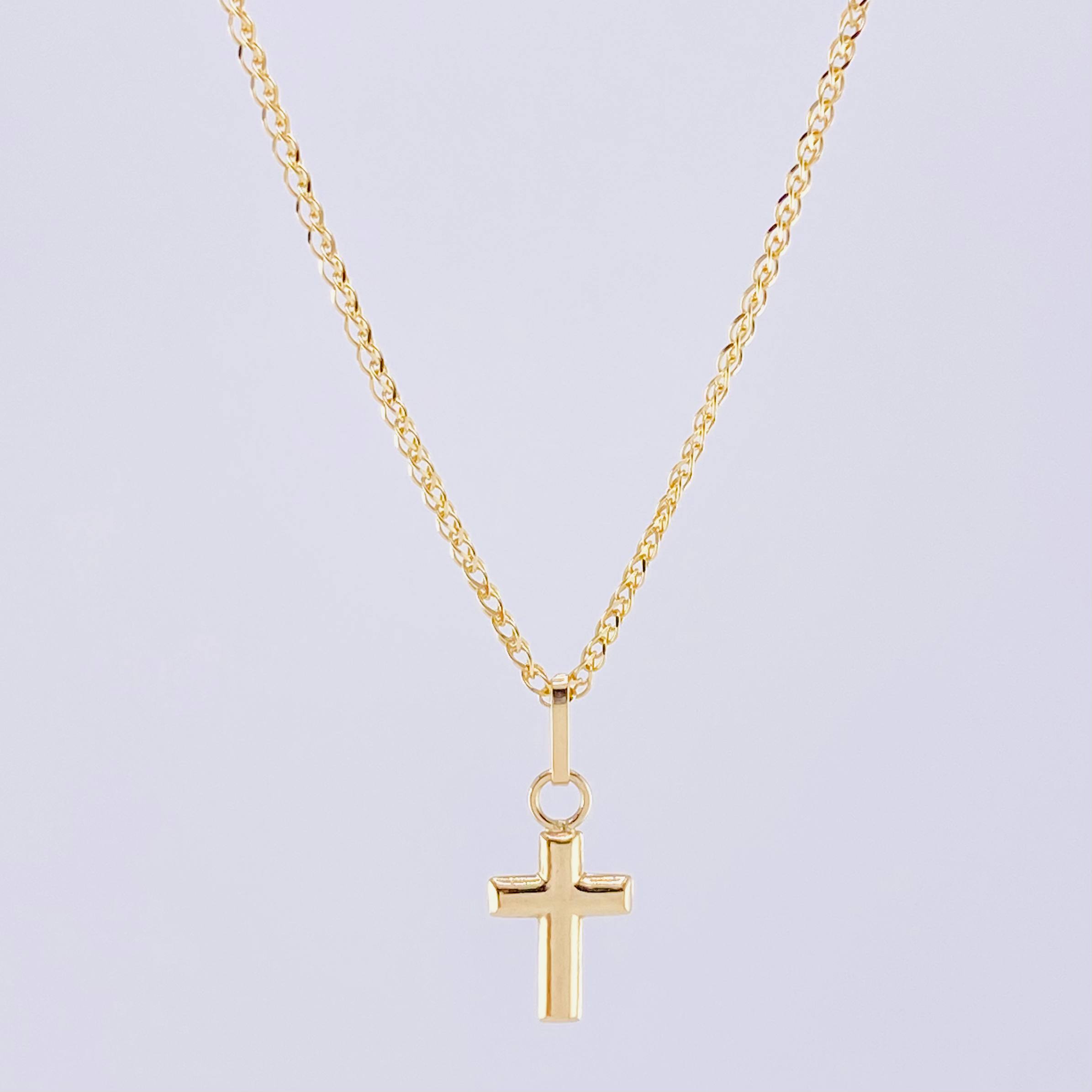 Wheat Chain Set + Cross Pendant / 1.75 g / 18 in Yellow Gold 18K