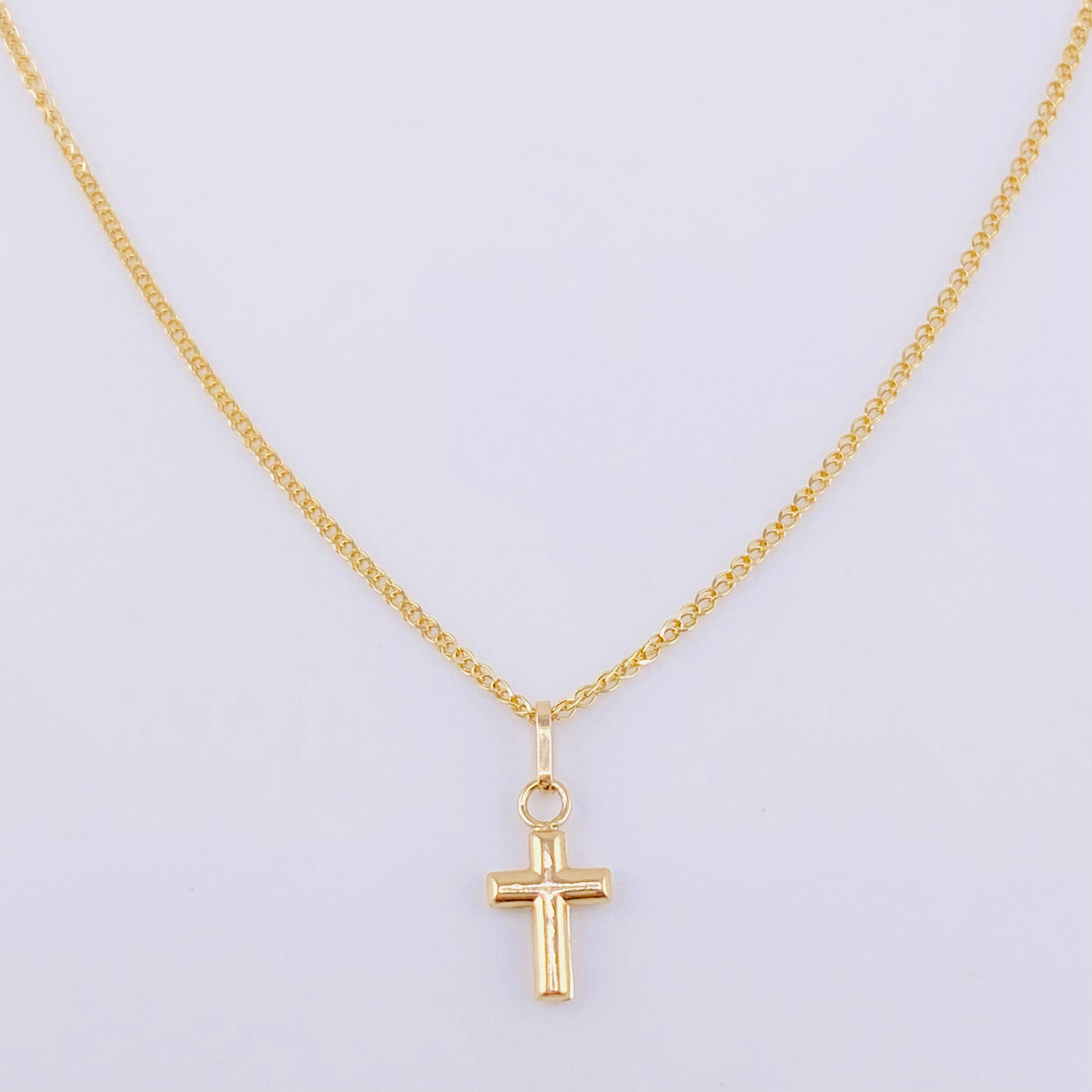Wheat Chain Set + Cross Pendant / 1.75 g / 18 in Yellow Gold 18K