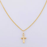 Wheat Chain Set + Cross Pendant / 1.75 g / 18 in Yellow Gold 18K