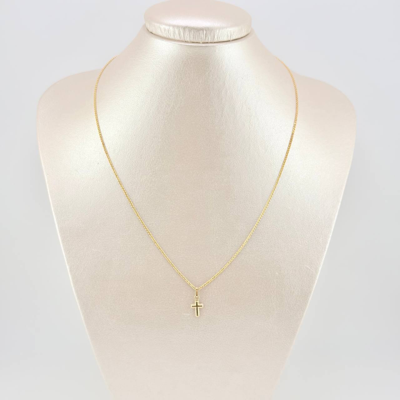 Wheat Chain Set + Cross Pendant / 1.75 g / 18 in Yellow Gold 18K