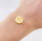 Herraje Escudo Colombia Mate 0.9 g / 3/4 in Oro Amarillo 18K