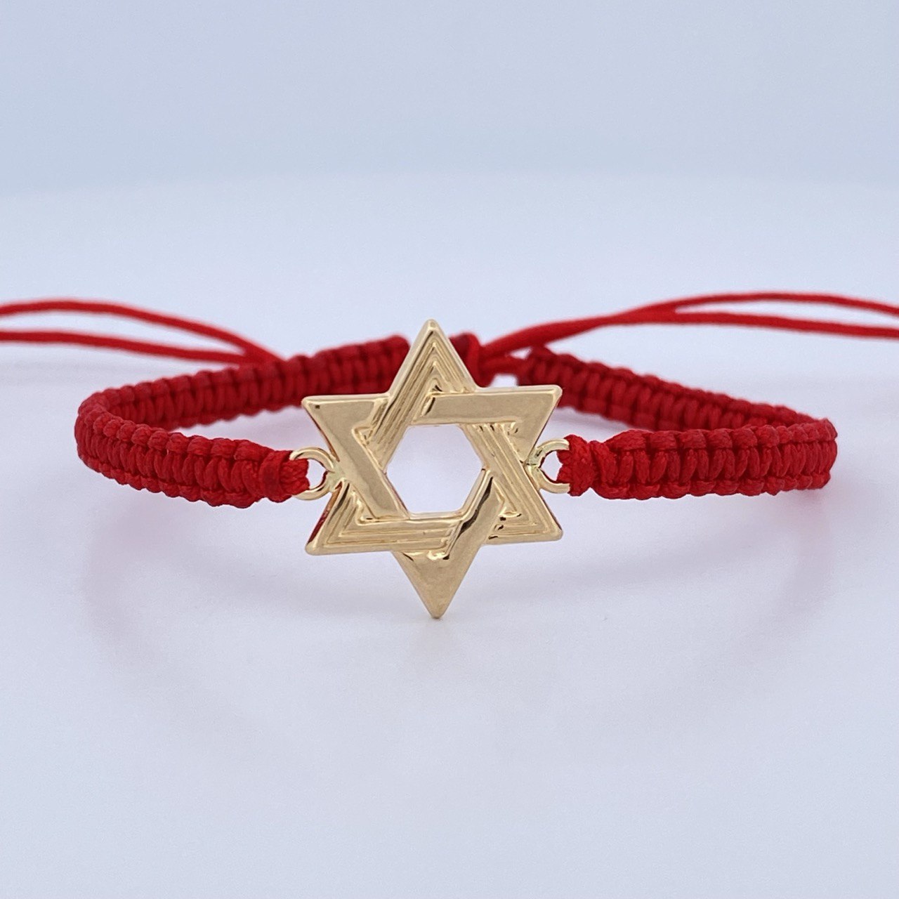 Red Woven Bracelet Star of David 1.1gr / 18K Gold $