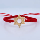 Red Woven Bracelet Star of David 1.1gr / 18K Gold $