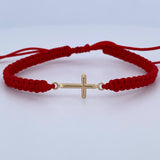 Woven Red Cross Bracelet 0.5gr / 0.2in / 18K Gold $