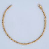 Rope Bracelet 1.35gr / 7.1in / +3 18K Gold $
