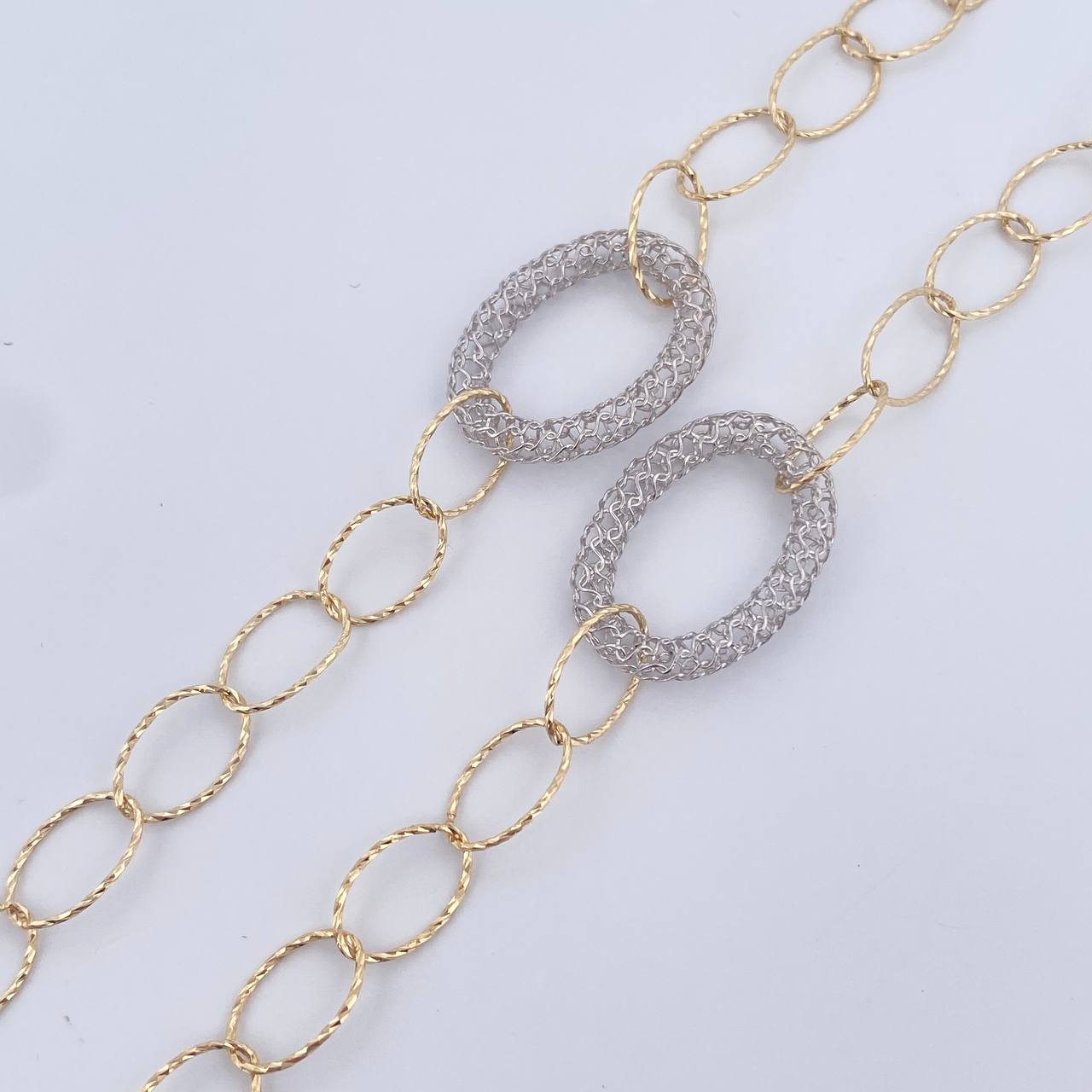 Cadena Aros 13.05gr / 61.5cm / +4Oro 18K $