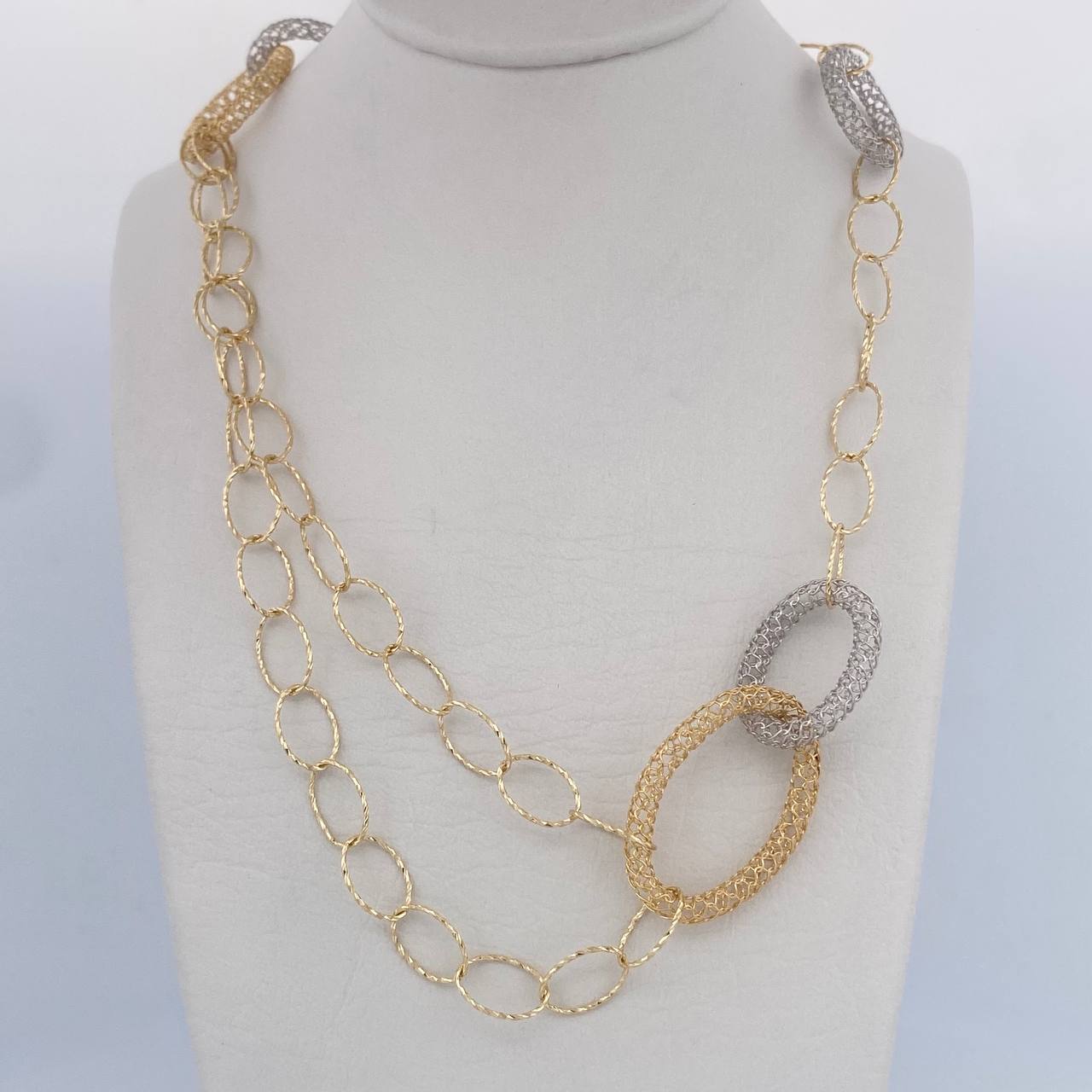 Cadena Aros 13.05gr / 61.5cm / +4Oro 18K $