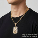 Pendant Saint Michael Archangel 8.45 g / 1 3/4 in 18K Yellow Gold