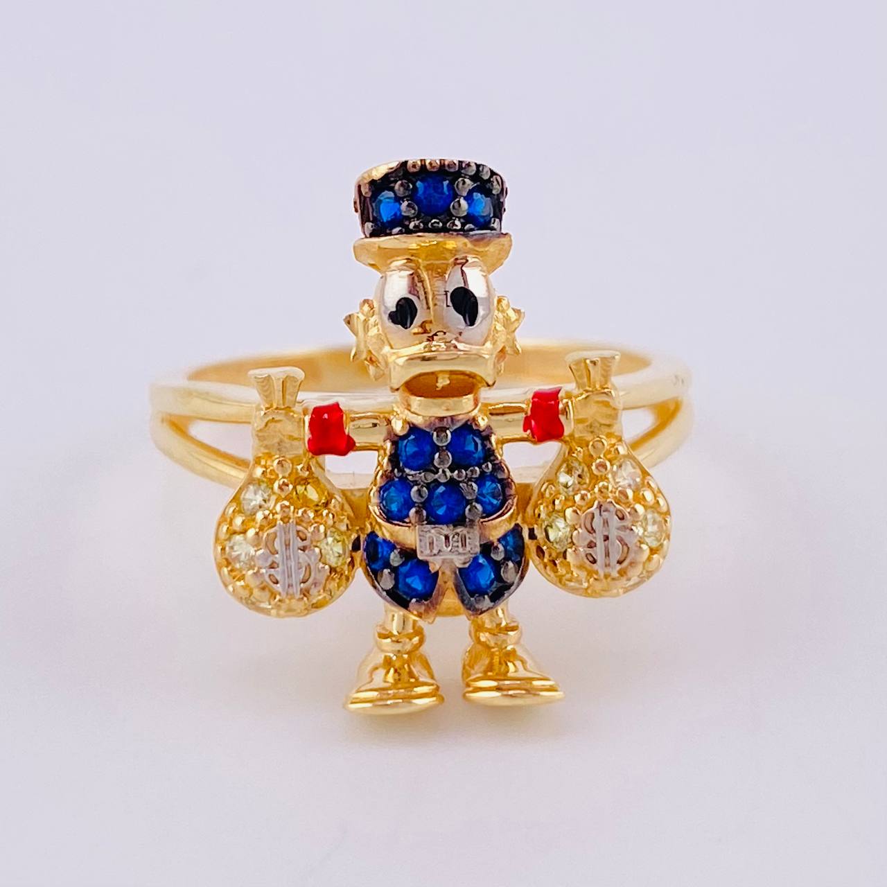 Anillo Pato Bolsa Dinero 4.5 g / T6 1/4 Oro Amarillo 18K