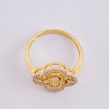 Rotating Diamond Cut Clover Ring 3.8 g / T7 1/2 18K Three Golds
