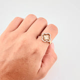 Rotating Diamond Cut Clover Ring 3.8 g / T7 1/2 18K Three Golds