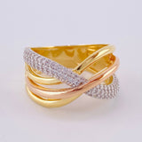 Crossed Bows Ring 5.55 g / T7 18K Three Golds