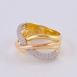 Crossed Bows Ring 5.55 g / T7 18K Three Golds