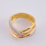 Crossed Bows Ring 5.55 g / T7 18K Three Golds