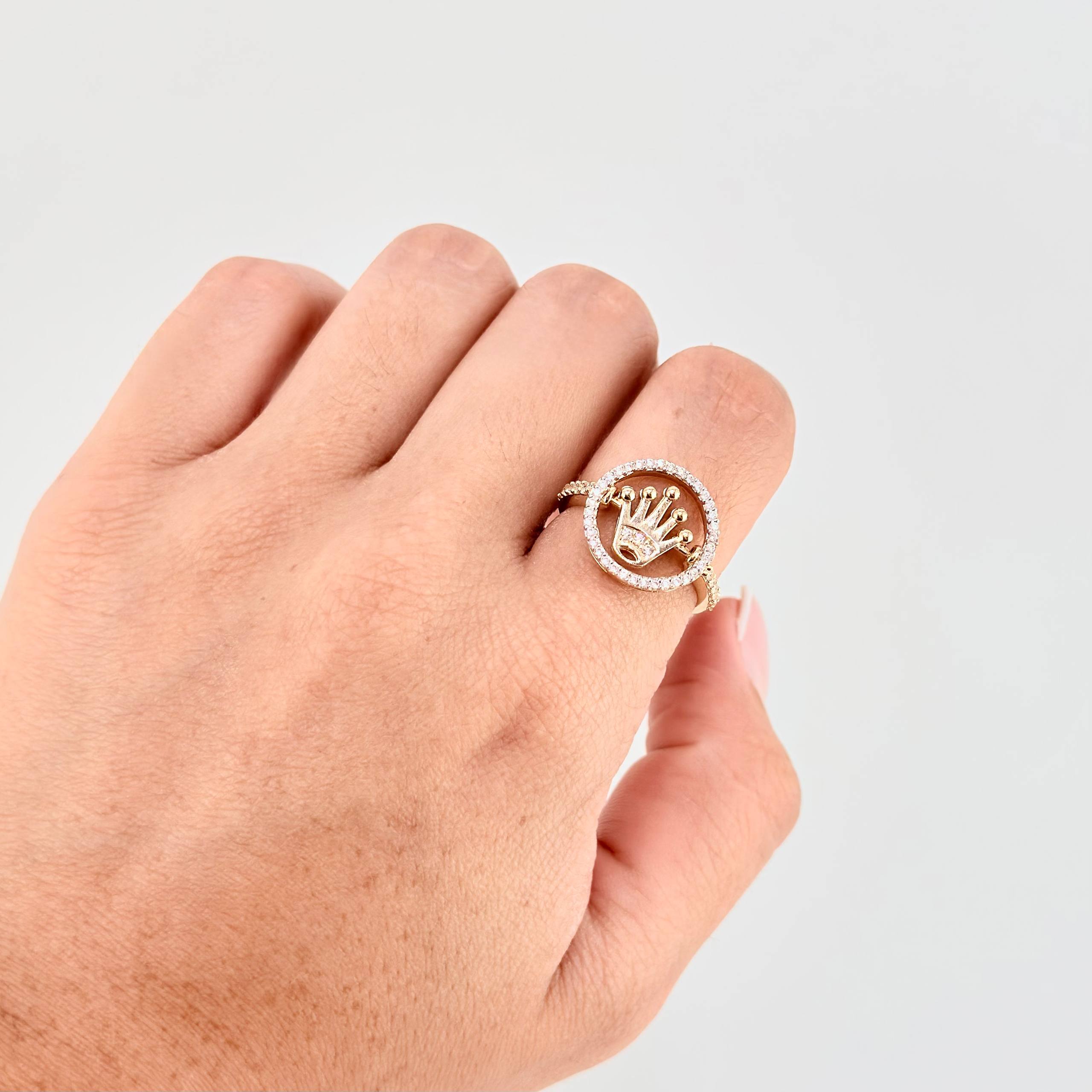 Anillo Corona Movil 4.2 g / T7 3/4 Oro Amarillo 18K