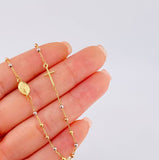 Cadena Denario Virgen Milagrosa 2.85 g / 17 3/4 in / 2,25 mm Tres Oros 18K