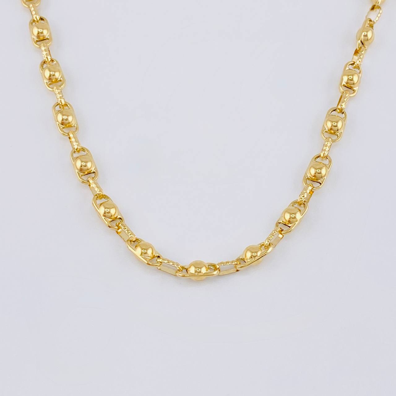 Cadena Rustica Burbuja 14.3 g / 23 1/2 in / 4,7 mm Oro Amarillo 18K
