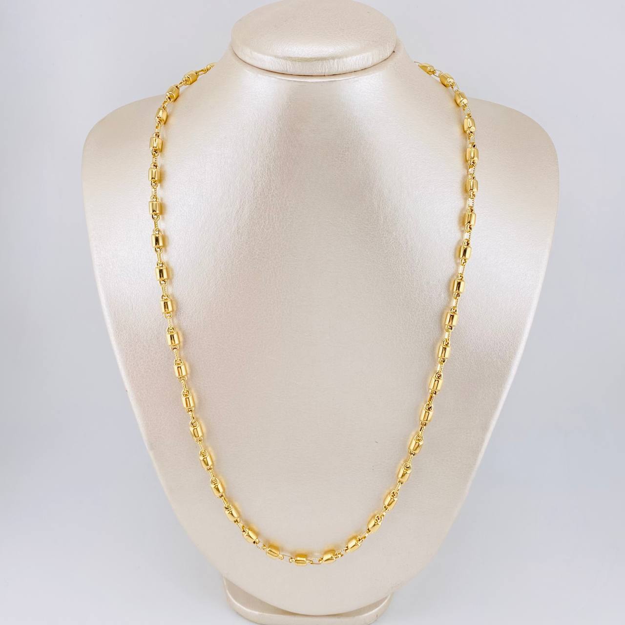 Cadena Rustica Barril 14.15 g / 23 1/2 in / 4,5 mm Oro Amarillo 18K