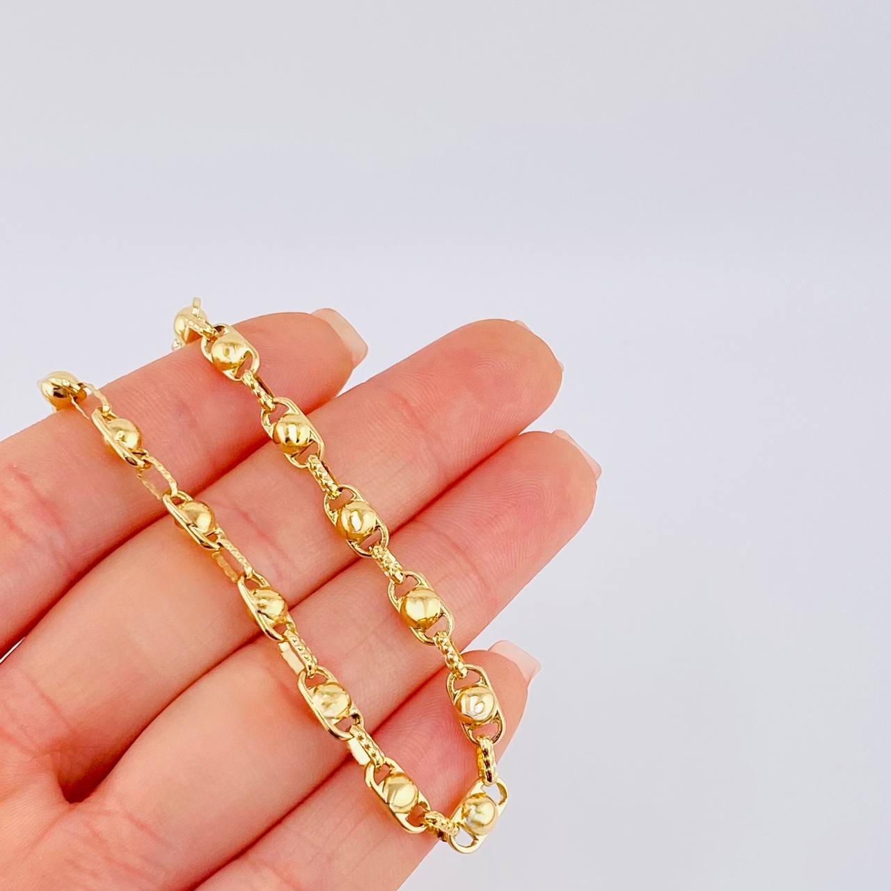 Cadena Rustica Burbuja 14.3 g / 23 1/2 in / 4,7 mm Oro Amarillo 18K