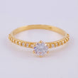 Dense Solitaire Ring 1.75 g / T7 1/2 18K Yellow Gold