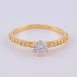 Dense Solitaire Ring 1.75 g / T7 1/2 18K Yellow Gold