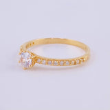 Dense Solitaire Ring 1.75 g / T7 1/2 18K Yellow Gold
