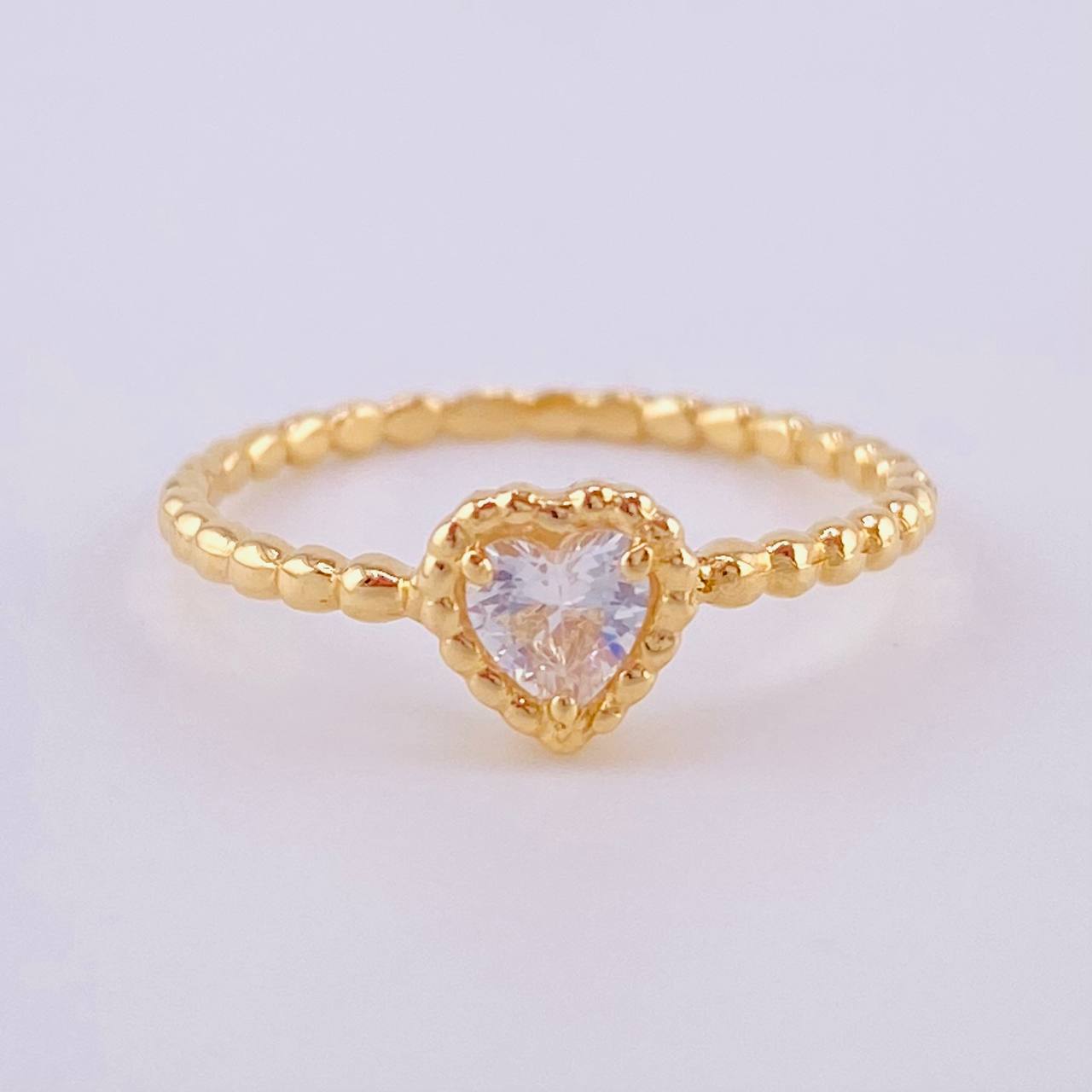 Anillo Corazón Burbujas 1.7 g / T6 1/2 Oro Amarillo 18K