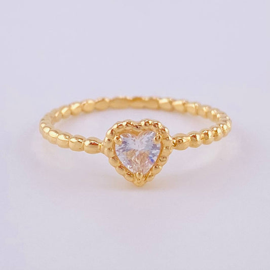 Anillo Corazón Burbujas 1.6 g / T6 Oro Amarillo 18K