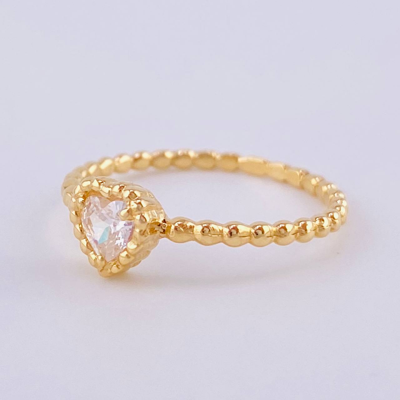 Anillo Corazón Burbujas 1.7 g / T6 1/2 Oro Amarillo 18K