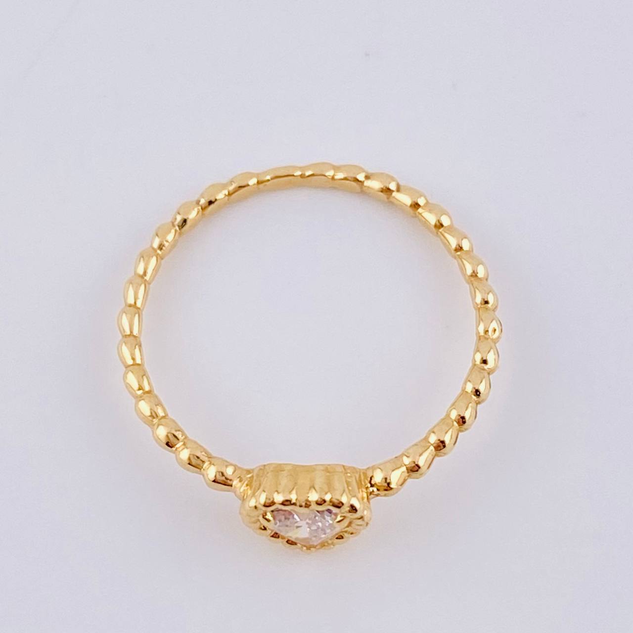 Anillo Corazón Burbujas 1.7 g / T6 1/2 Oro Amarillo 18K