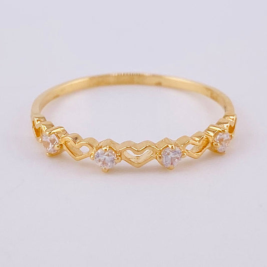 Anillo Carril Corazones Interceptos 1.1 g / T7 1/4 Oro Amarillo 18K