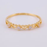 Anillo Carril Corazones Interceptos 1.1 g / T7 1/4 Oro Amarillo 18K