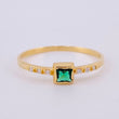 Quadrangular Solitaire Ring 1.1 g / T6 1/4 Yellow Gold 18K