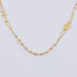 Cadena Denario Virgen Milagrosa  3.8 g / 17 3/4 in / 2,45 mm Tres Oros 18K