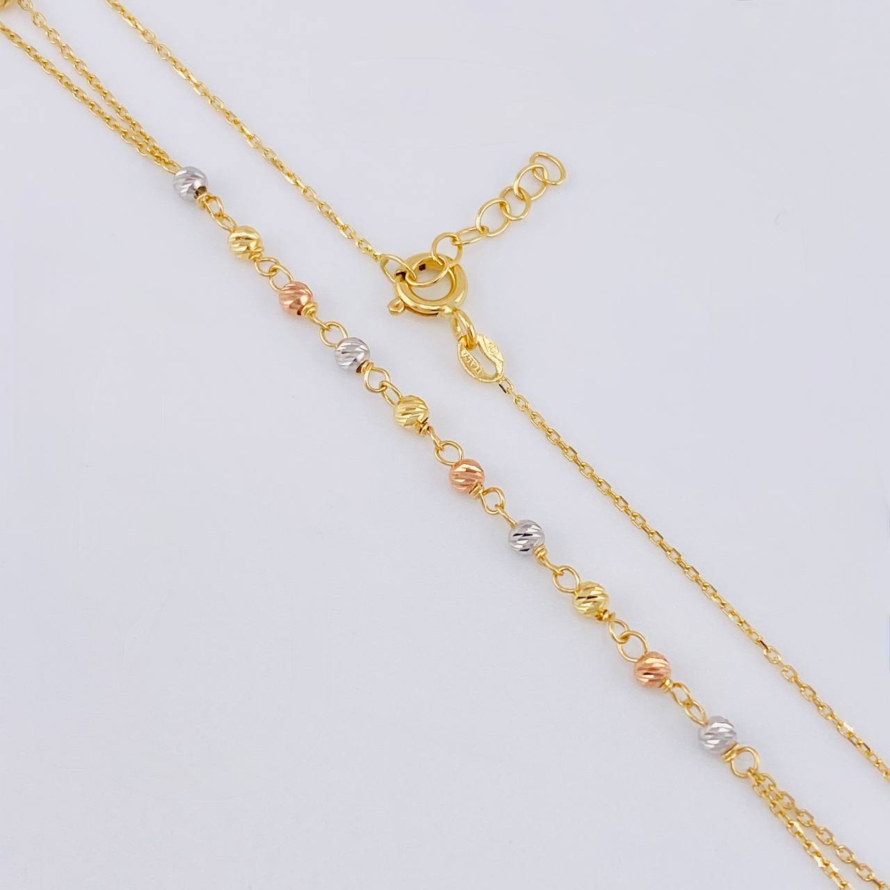 Cadena Denario Virgen Milagrosa  3.8 g / 17 3/4 in / 2,45 mm Tres Oros 18K