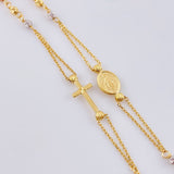 Cadena Denario Virgen Milagrosa  3.8 g / 17 3/4 in / 2,45 mm Tres Oros 18K