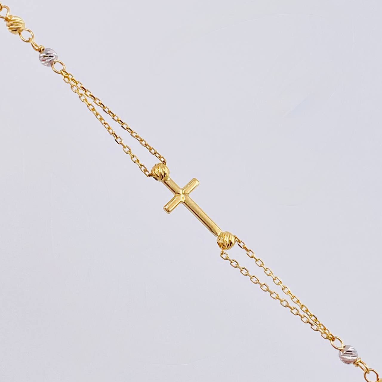 Cadena Denario Virgen Milagrosa  3.8 g / 17 3/4 in / 2,45 mm Tres Oros 18K