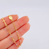 Cadena Denario Virgen Milagrosa  3.8 g / 17 3/4 in / 2,45 mm Tres Oros 18K