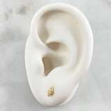Stud Earrings Leaf 0.6gr / 18K Gold *