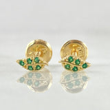Stud Earrings Leaf 0.6gr / 18K Gold *