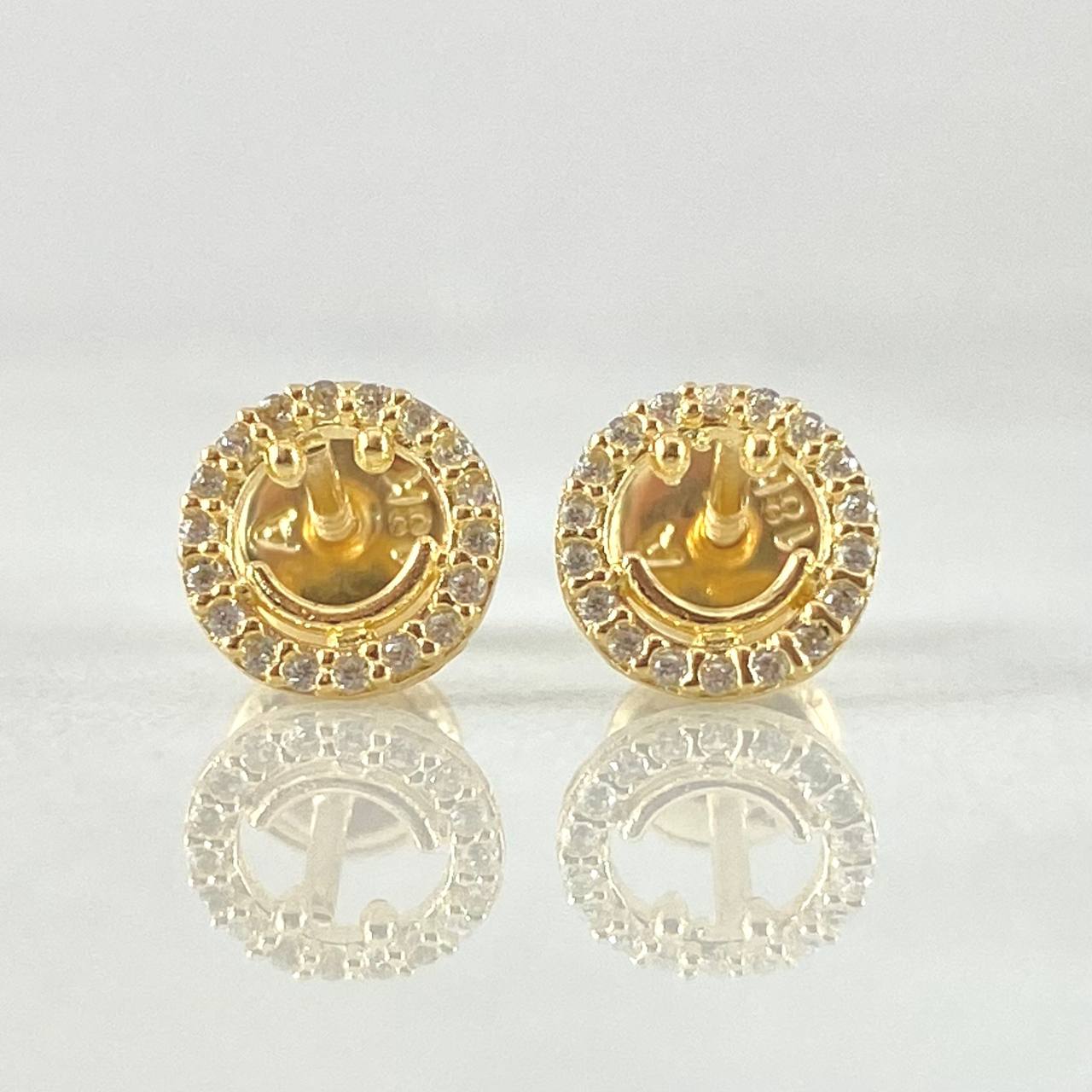 Stud Earrings Happy Face 0.8gr / 18K Gold