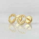 Stud Earrings Happy Face 0.8gr / 18K Gold