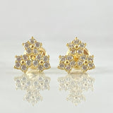Stud Earrings Trio Flowers 1.05gr / 18K Gold ©