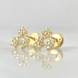 Stud Earrings Trio Flowers 1.05gr / 18K Gold