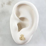 Stud Earrings Trio Flowers 1.05gr / 18K Gold