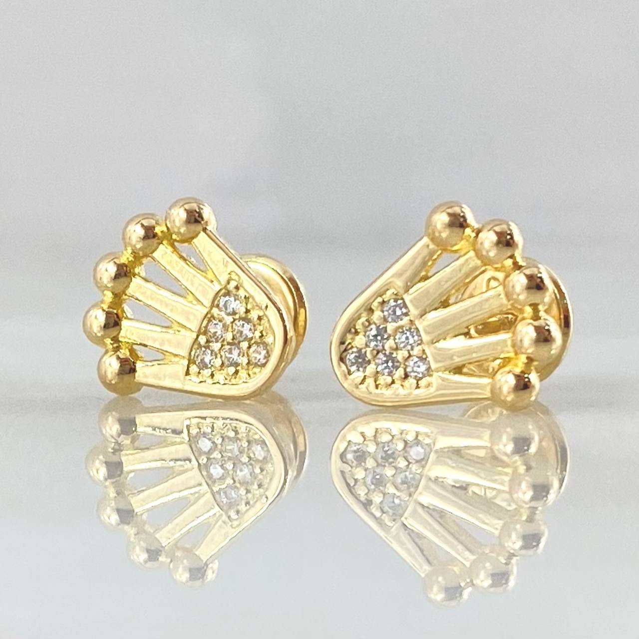 Stud Earrings Crown 1.85gr / 18K Gold *