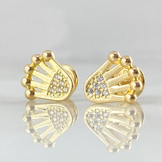 Stud Earrings Crown 1.85gr / 18K Gold *