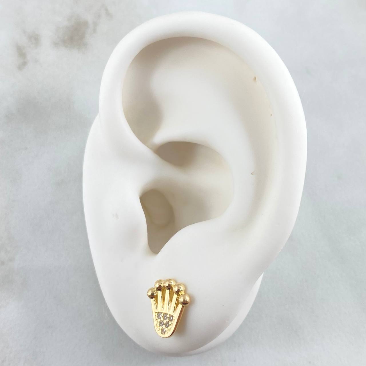 Stud Earrings Crown 1.85gr / 18K Gold *